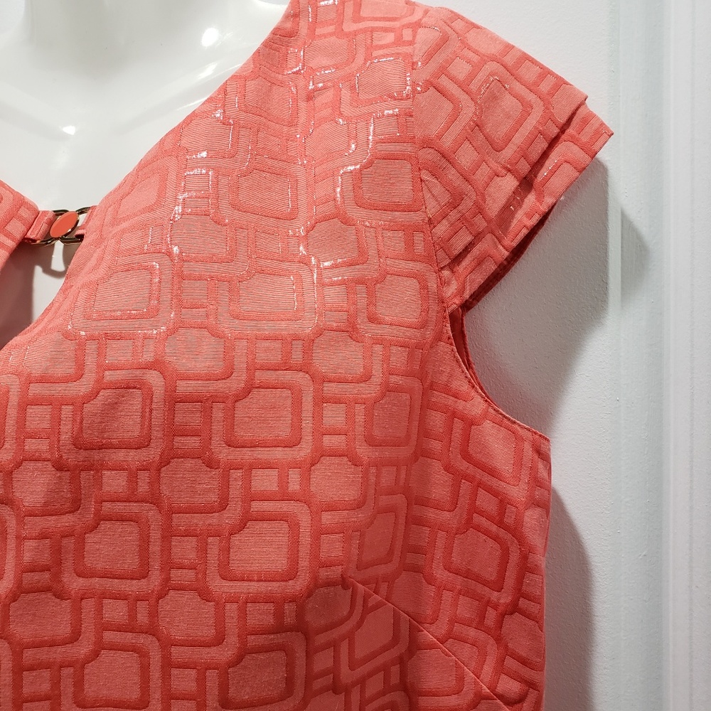 *SOLD* Tahari Arthur Levine Embossed Dress 10 - Picture 7 of 8